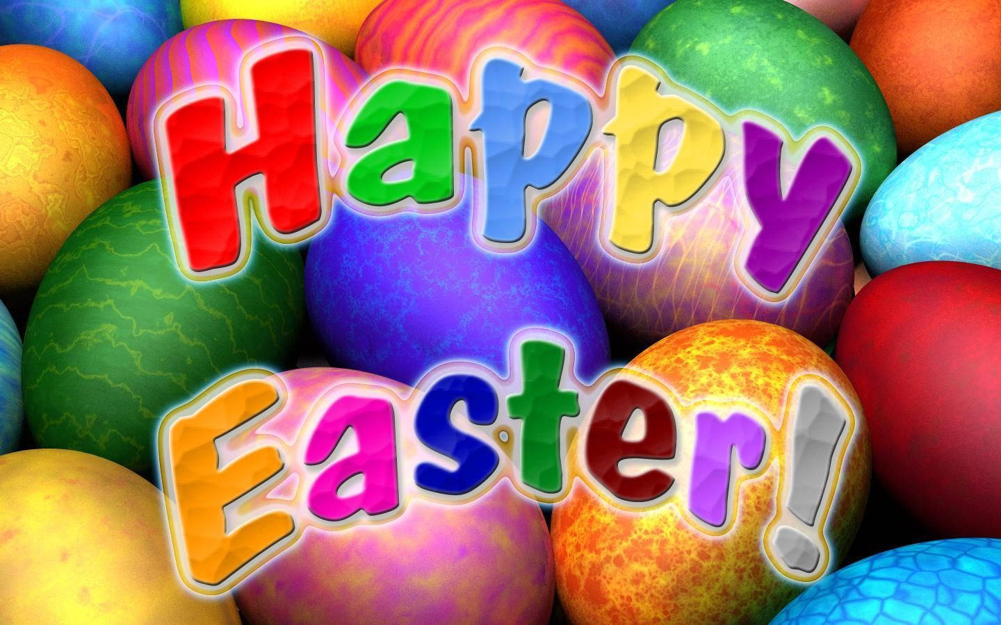 Happy Easter!, rainbow hues, glossy, HD Desktop Wallpaper