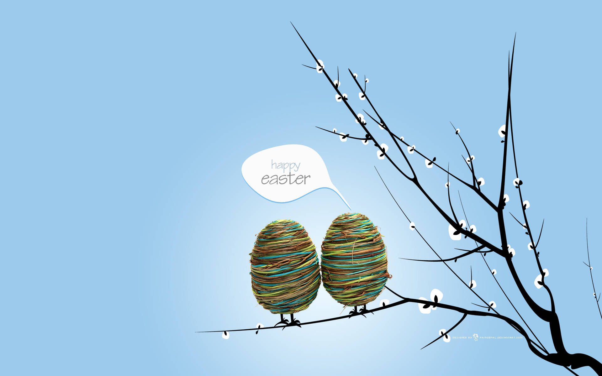 Easter Desktop, Easter eggs, chicks, Full HD Desktop Wallpaper