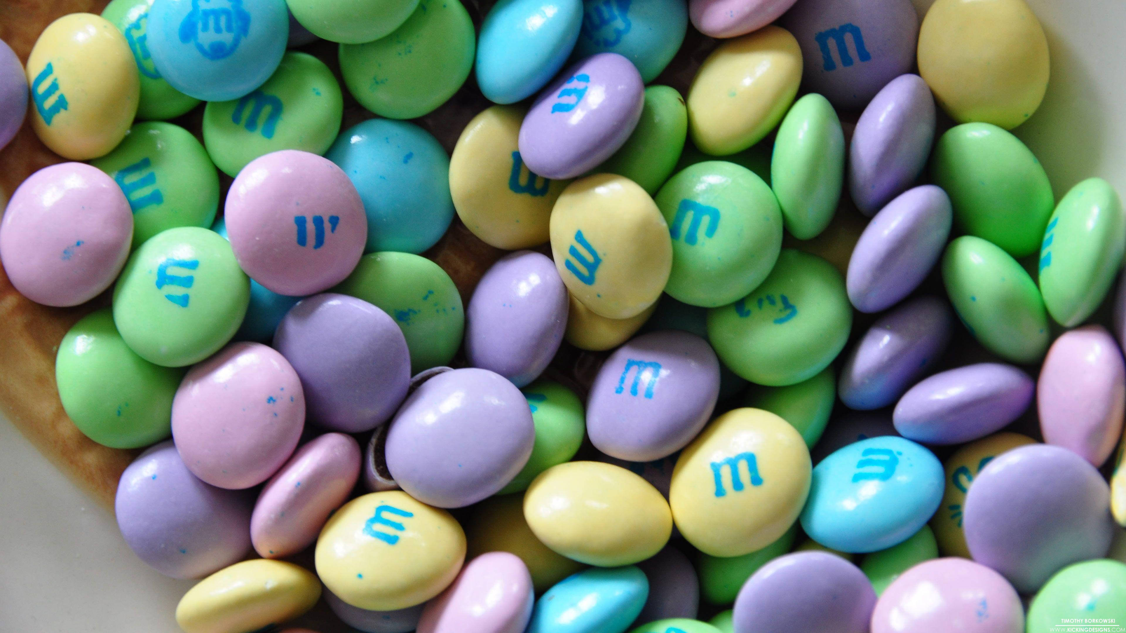 M&M's, Easter Colours, pastel, 4K Desktop Wallpaper