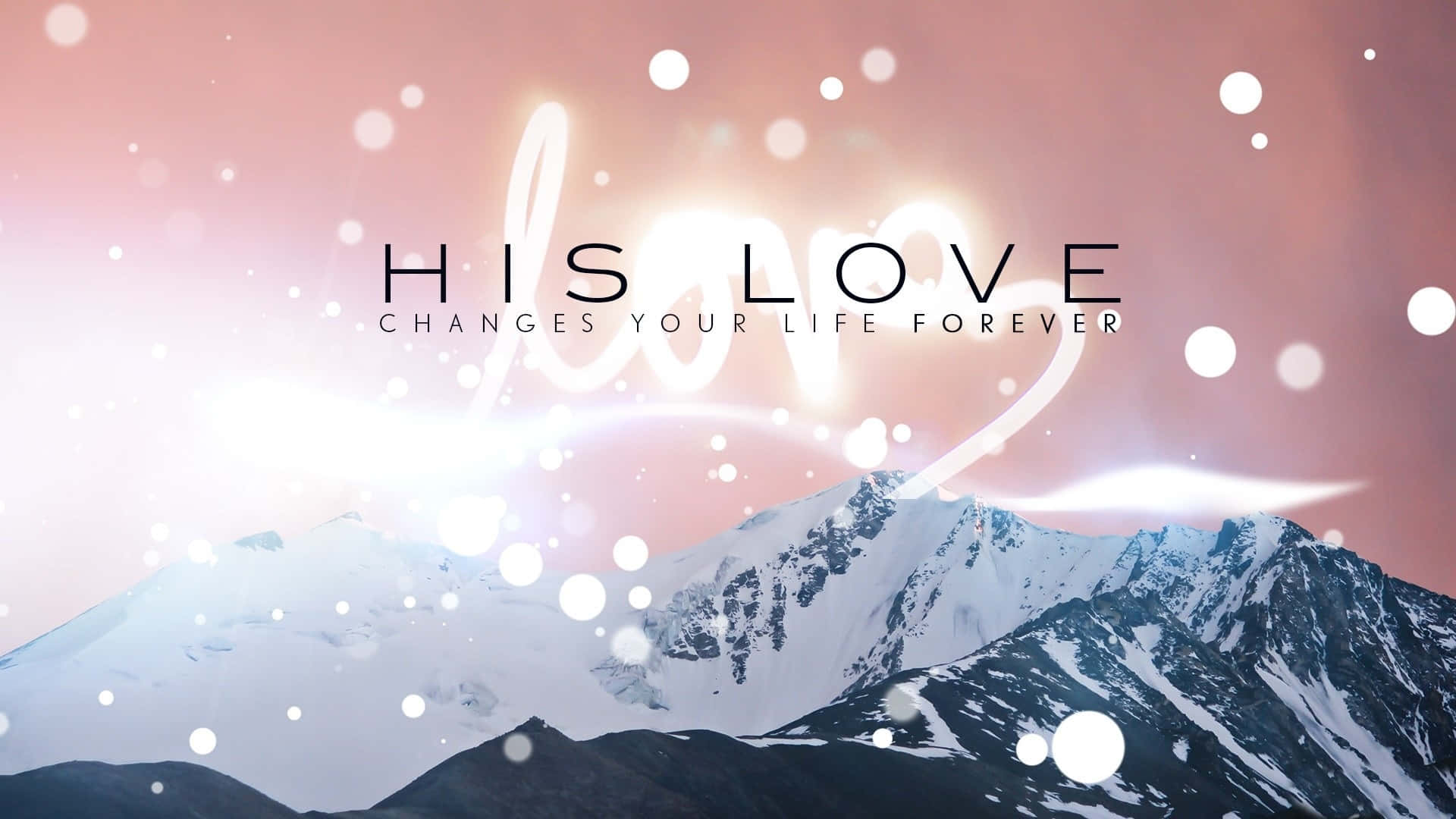 Christian Desktop, snow-capped mountains, pink sky, Full HD Desktop Wallpaper