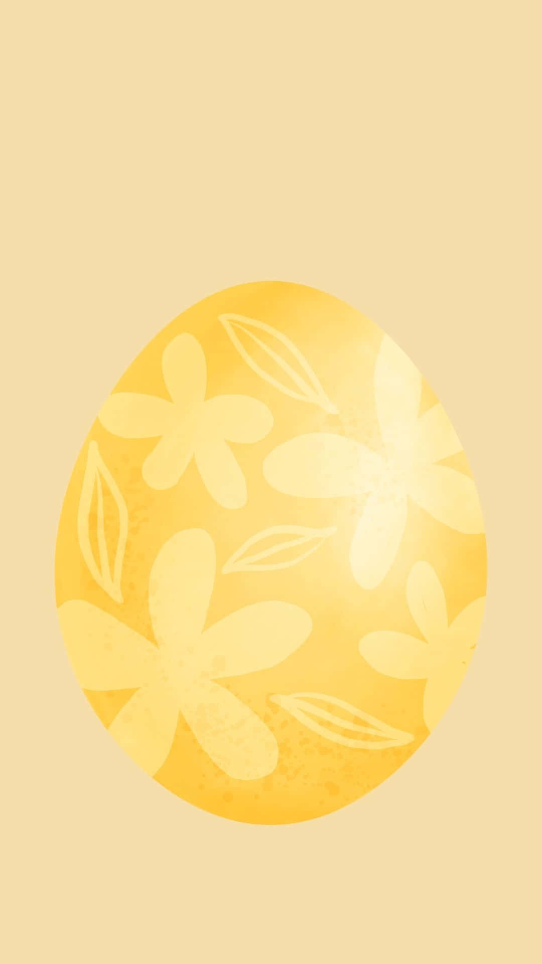 golden egg, floral patterns, soft beige background, Full HD Phone Wallpaper