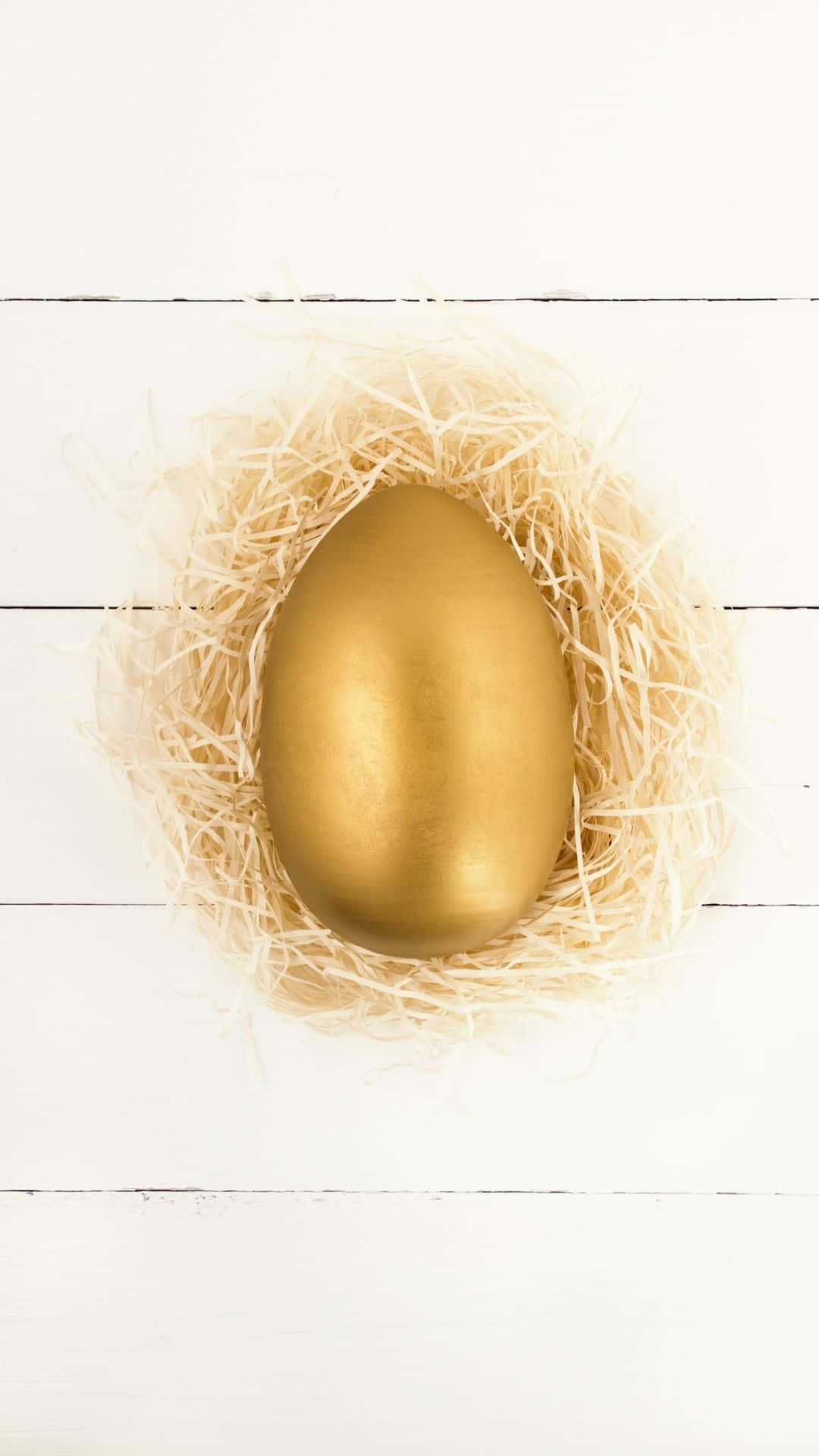 golden egg, nest, pale straw, Full HD Phone Wallpaper