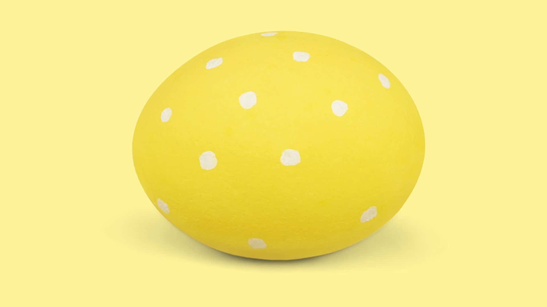 Easter Egg, bright yellow, white polka dots, Full HD Desktop Wallpaper