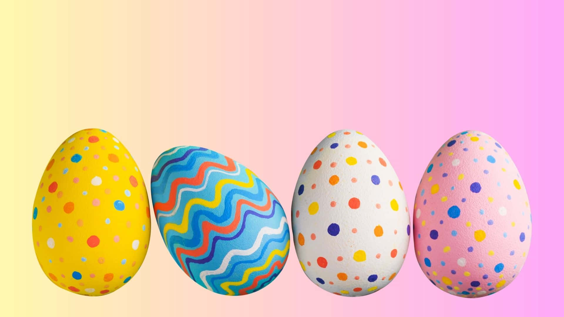 Easter egg, polka dots, wavy stripes, Full HD Desktop Wallpaper