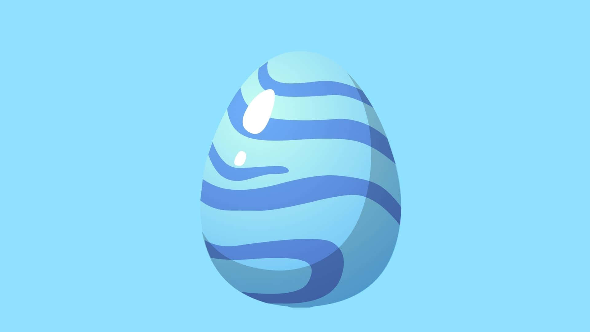 Easter Egg, blue egg, wavy stripes, Full HD Desktop Wallpaper