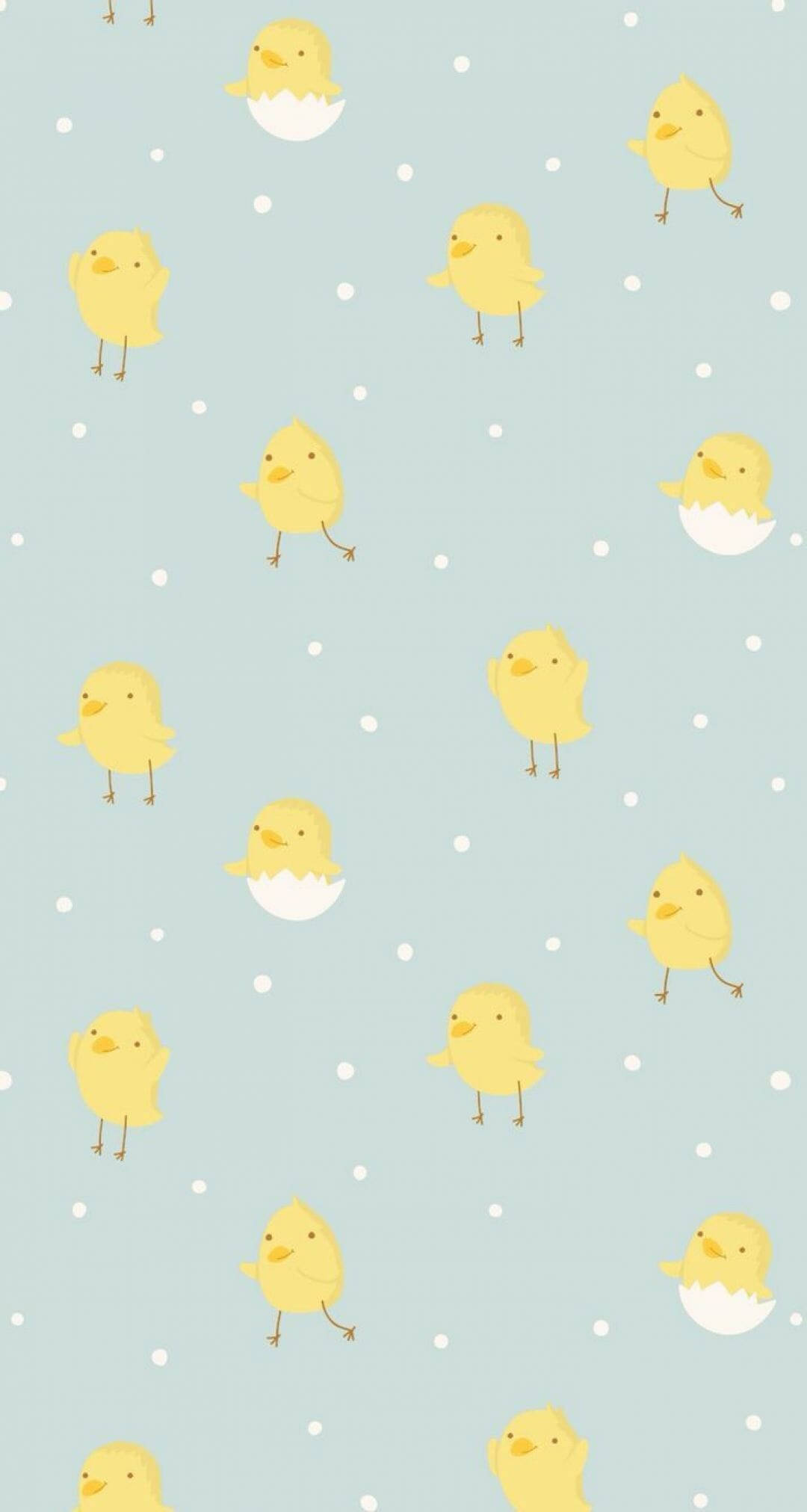 Easter iPhone, yellow chicks, eggs, Full HD Phone Wallpaper