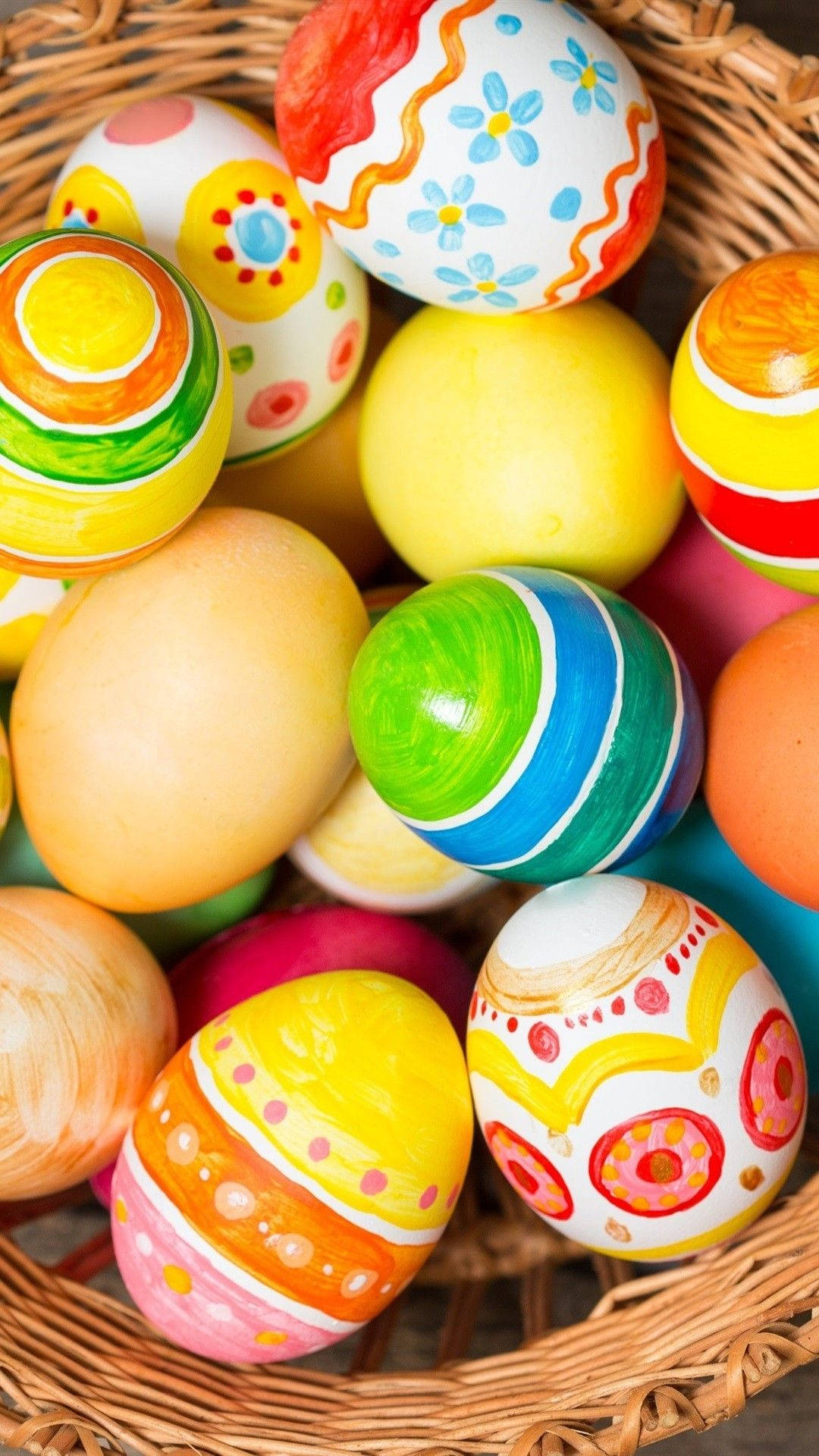 Easter iPhone, Easter eggs, floral swirls, Full HD Phone Wallpaper