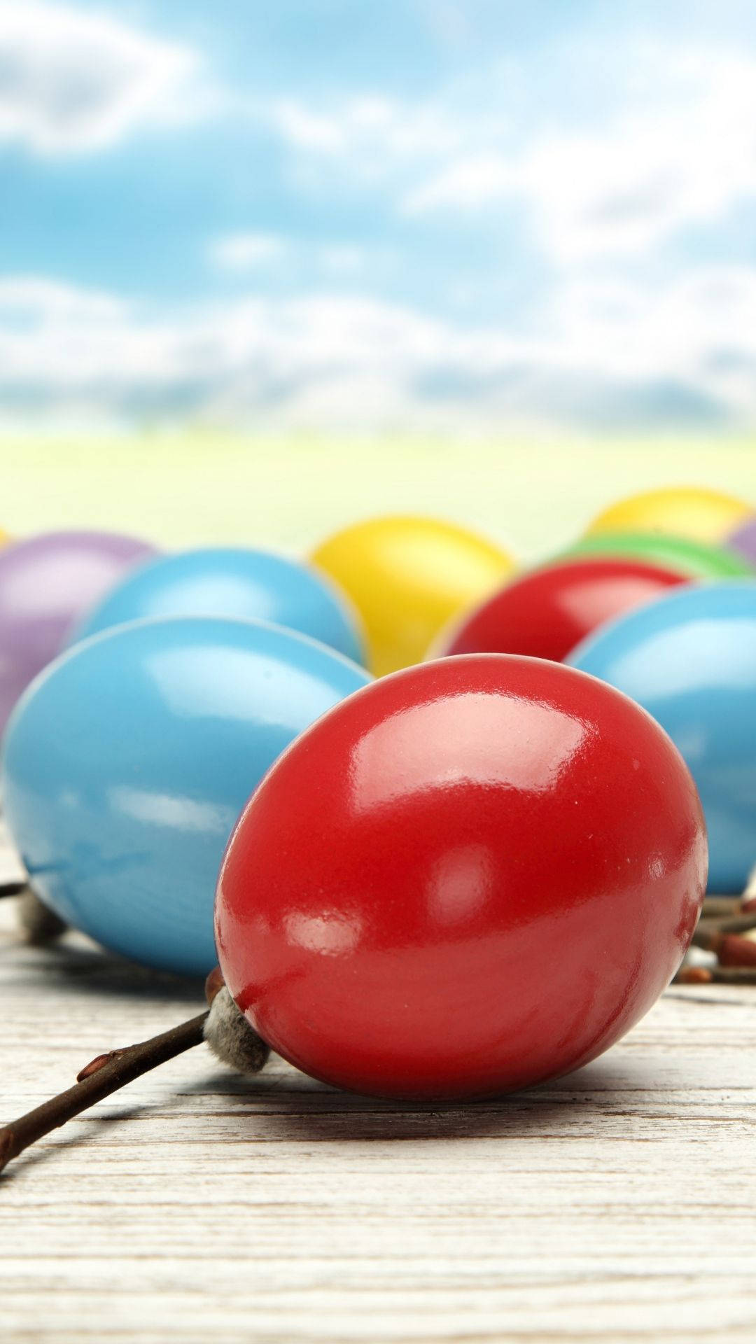 Easter iPhone, red, blue, Full HD Phone Wallpaper