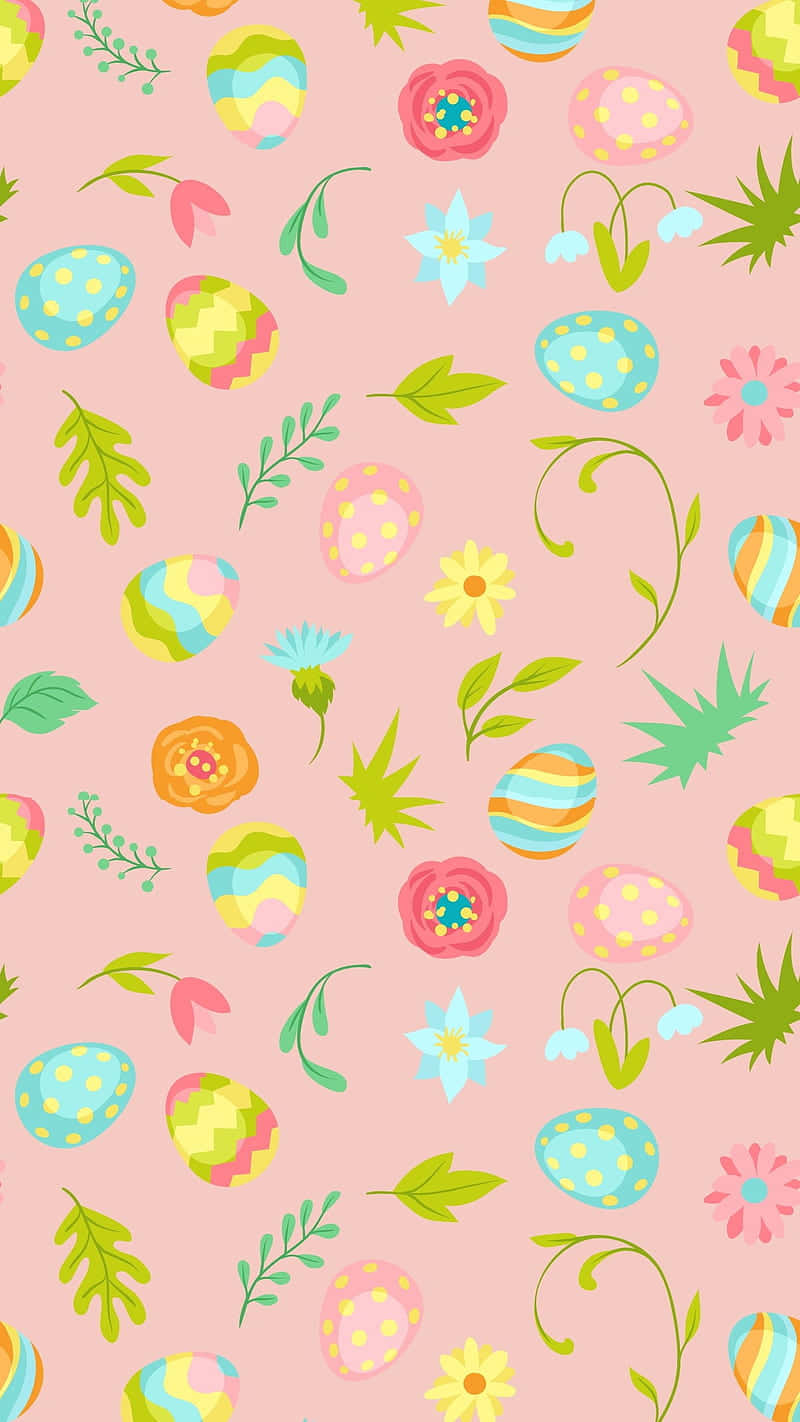 Easter iPhone, pastel pink, colorful Easter eggs, HD Phone Wallpaper