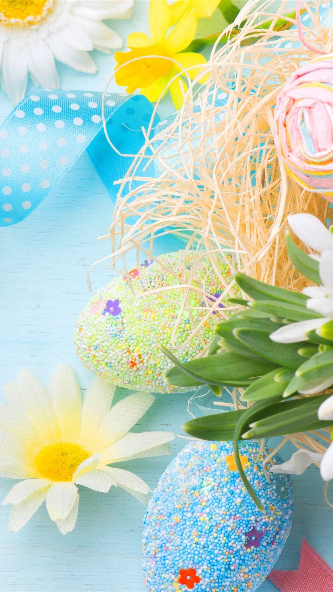 Easter, iPhone, colorful speckled Easter eggs, Full HD Phone Wallpaper