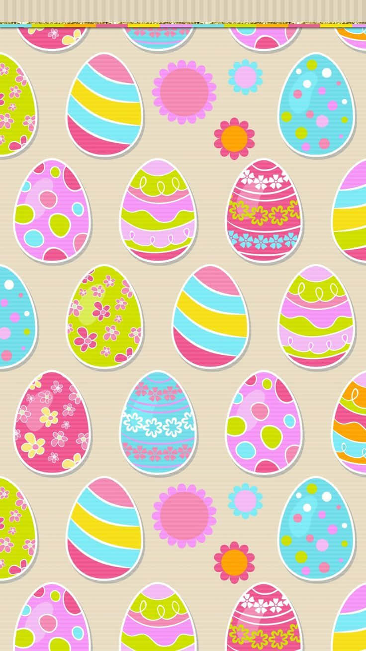 Cute Easter iPhone, Pink Eggs, Floral Patterns, HD Phone Wallpaper