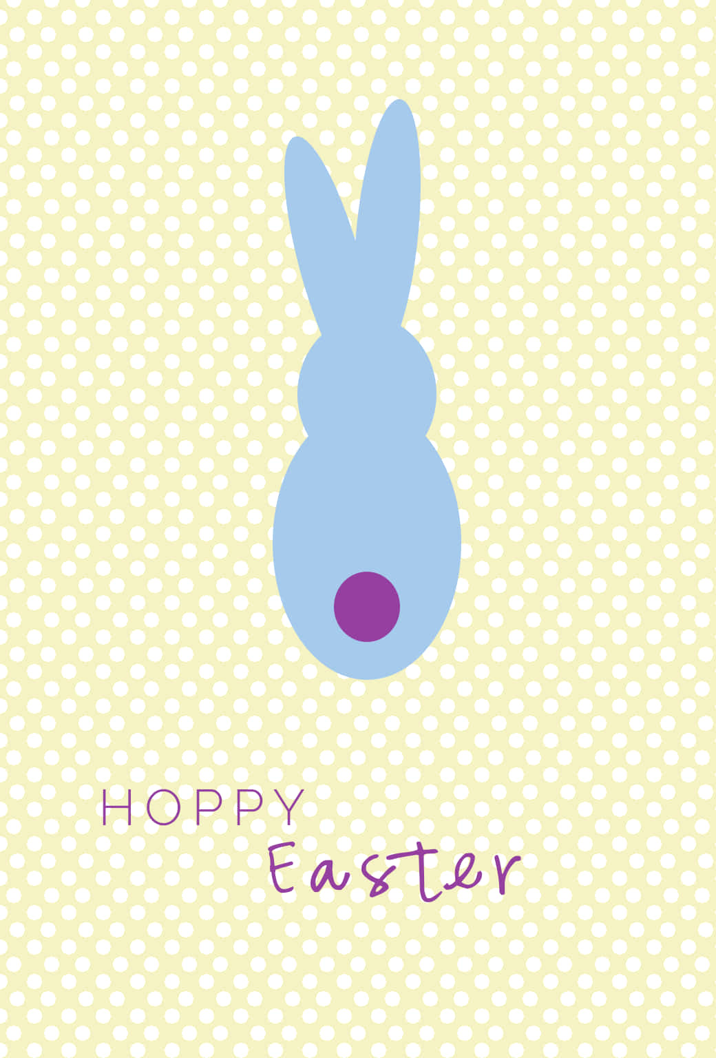 Cute Easter iPhone, light blue bunny silhouette, purple nose, HD Phone Wallpaper