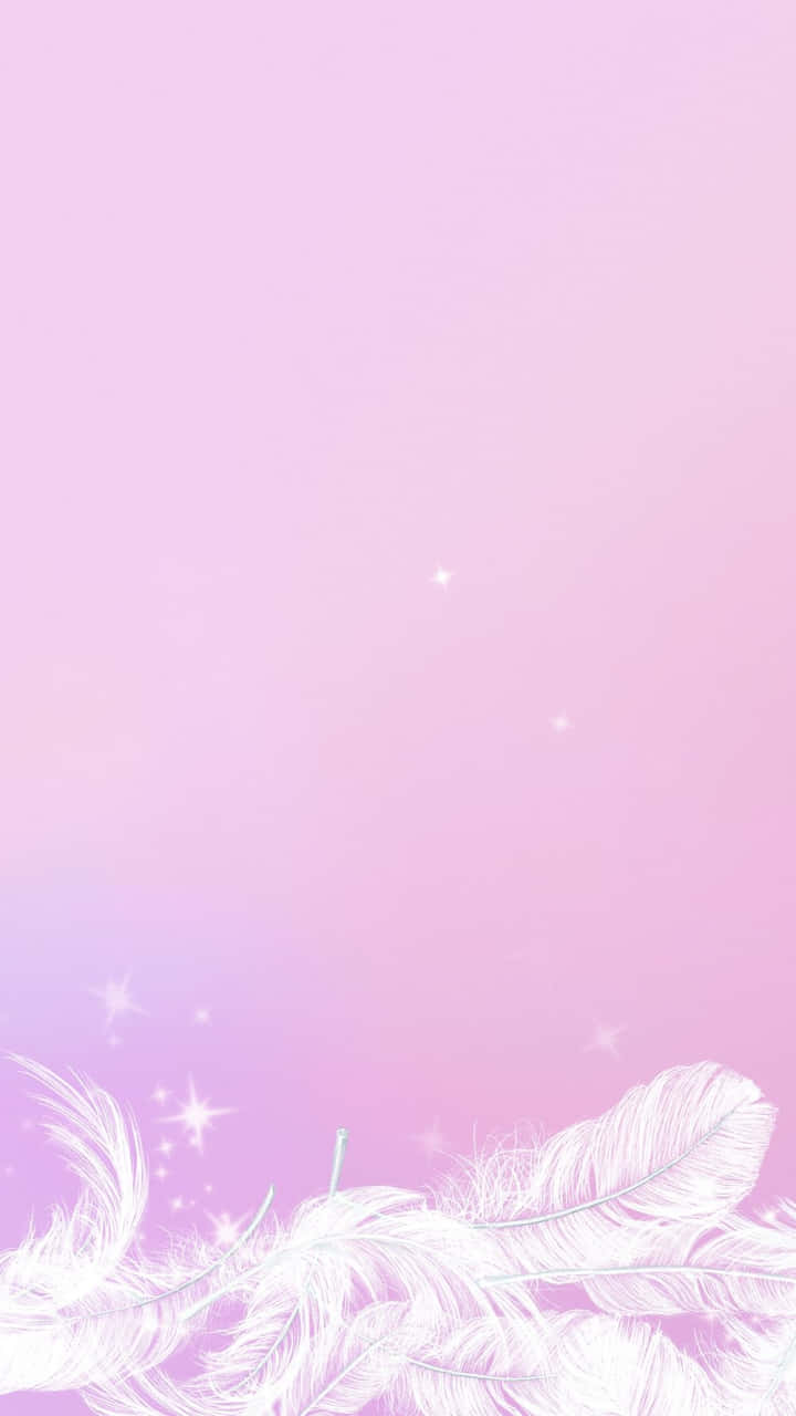 Cute Easter iPhone, soft pink gradient, white feathers, HD Phone Wallpaper