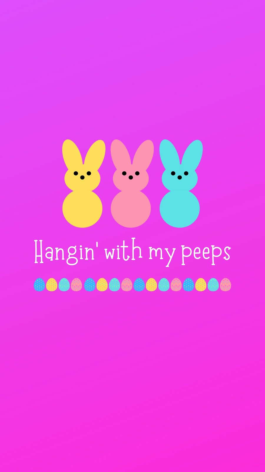 cute bunny, colorful cartoon bunnies, vibrant pink background, HD Phone Wallpaper