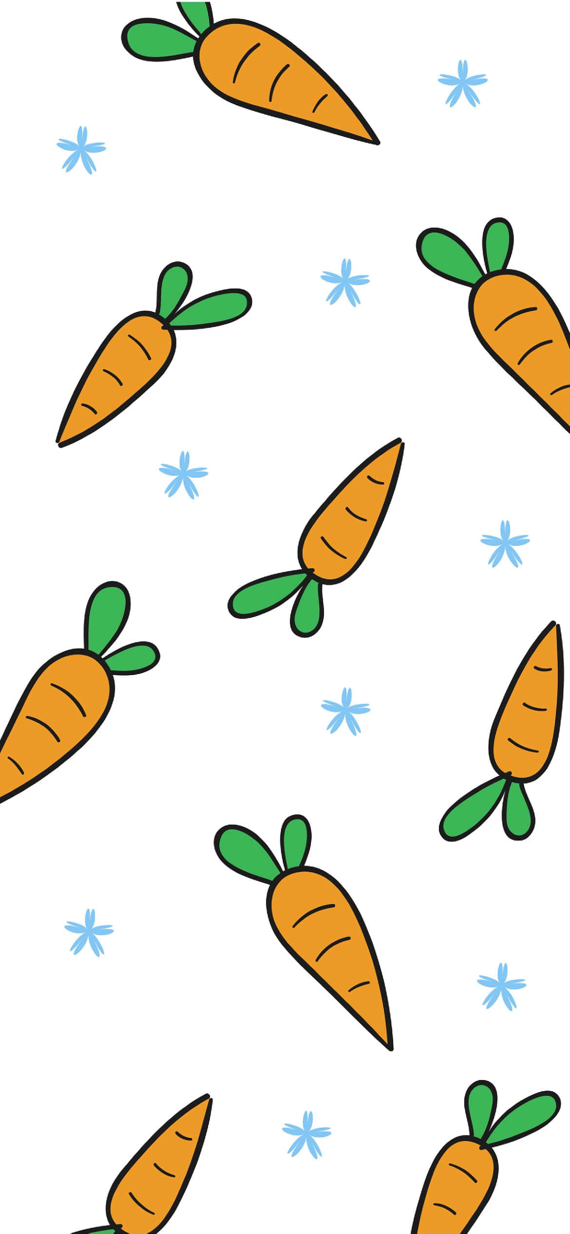 bunny-themed, orange carrots, green tops, Full HD Phone Wallpaper