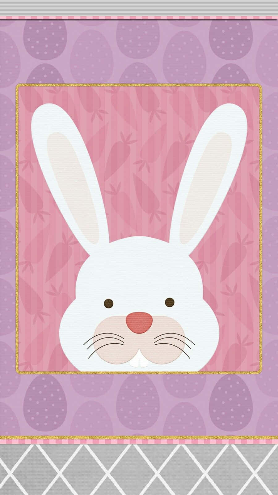 Cute Easter iPhone, bunny, pink frame, HD Phone Wallpaper