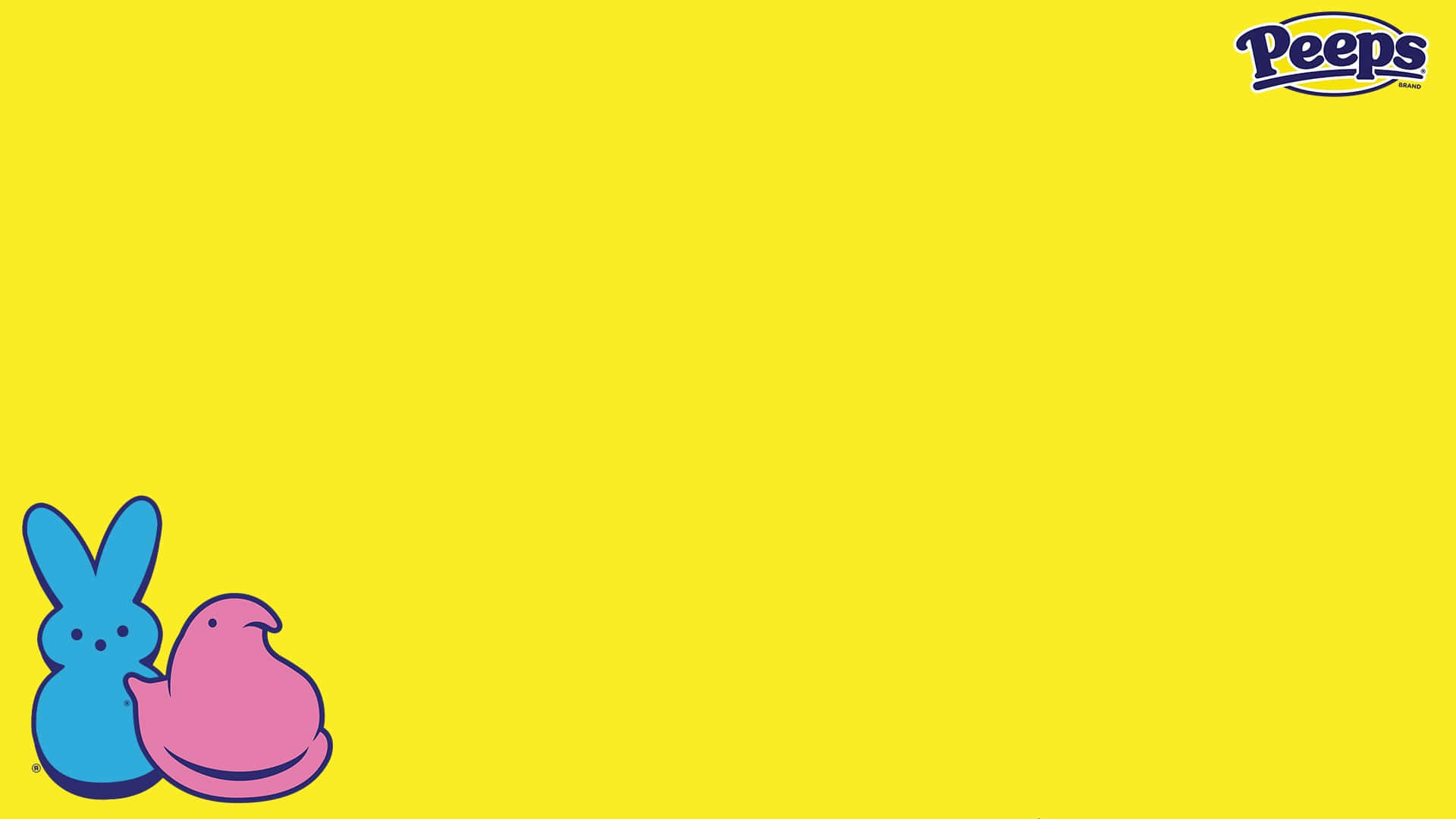 Easter Peeps, blue bunny, pink chick, Full HD Desktop Wallpaper