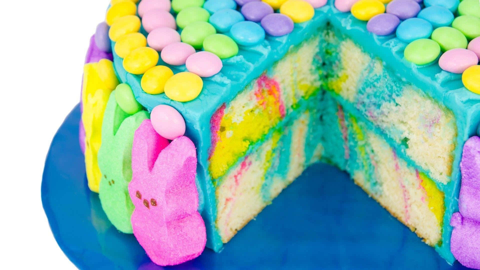 Easter Peeps, rainbow layers, candy toppings, Full HD Desktop Wallpaper