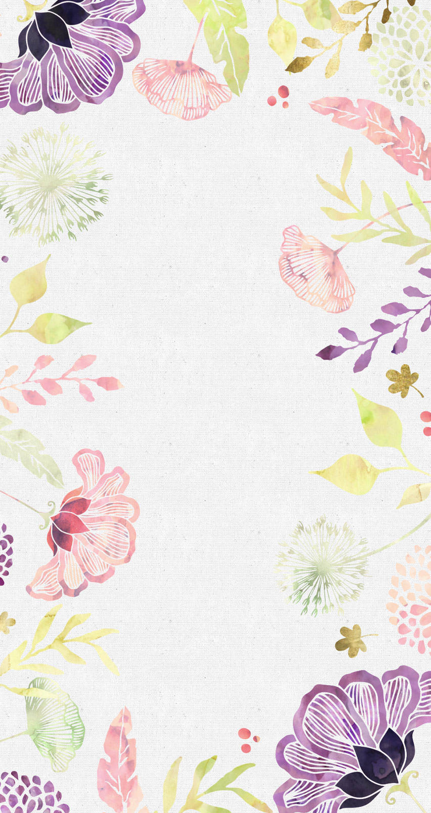 Easter Phone, watercolor floral border, off-white background, HD Phone Wallpaper