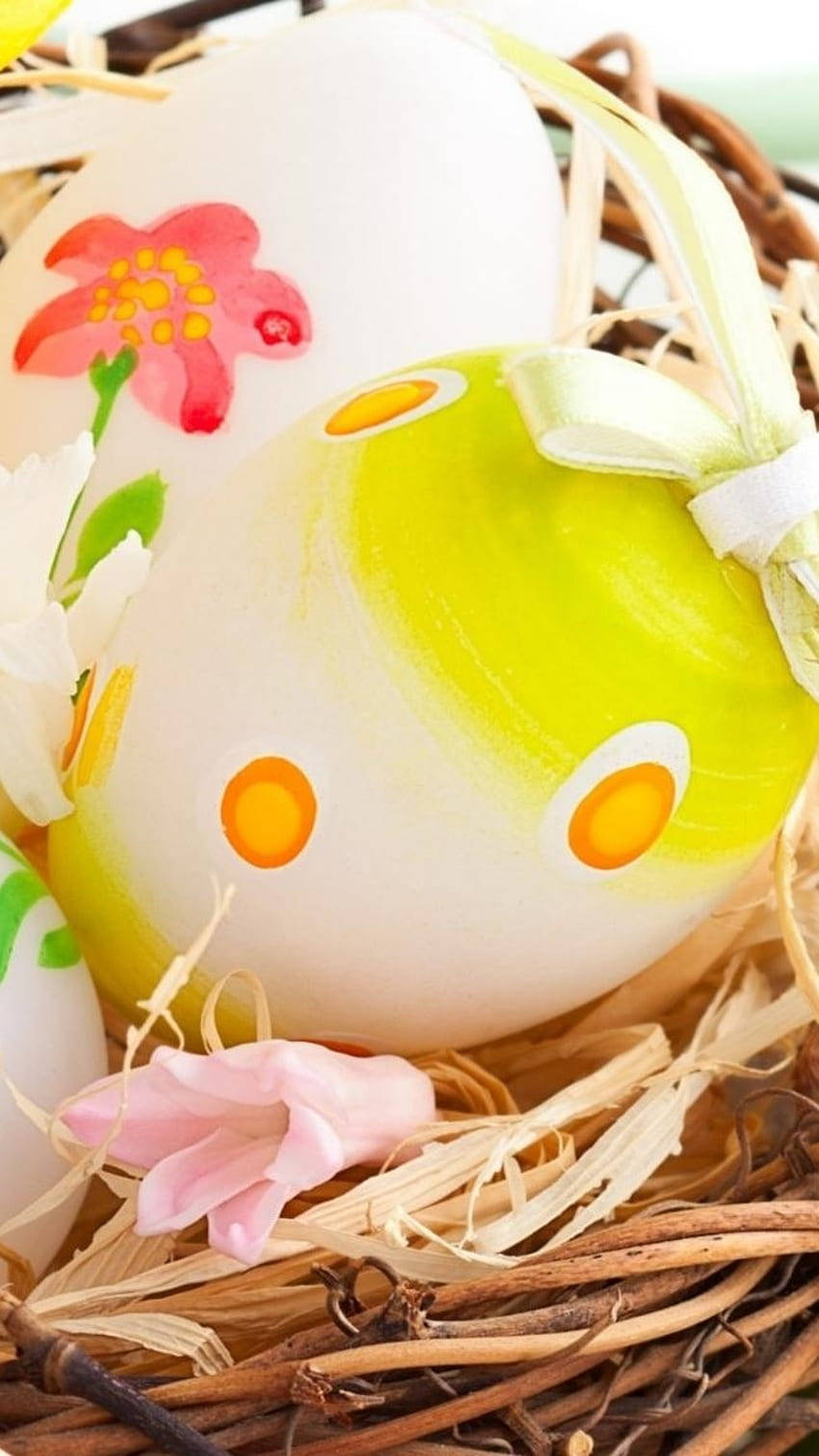 Easter Phone, Easter eggs, floral patterns, HD Phone Wallpaper