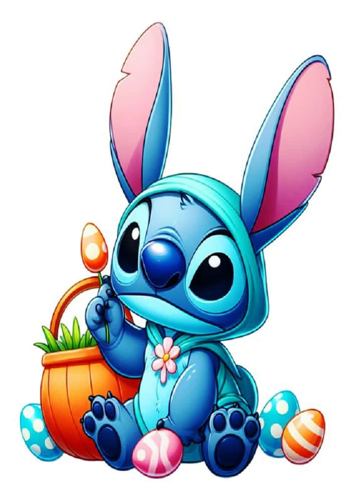 Easter Stitch, bunny ears, tulip, SD Phone Wallpaper