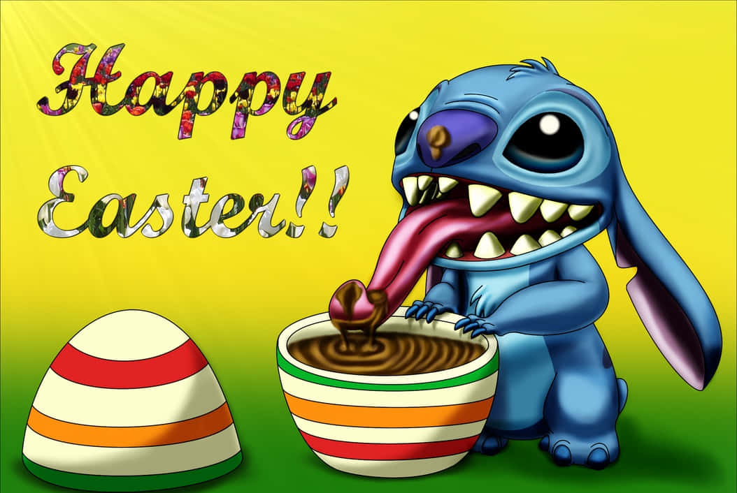 Stitch, Easter egg, striped Easter egg cup, SD Desktop Wallpaper