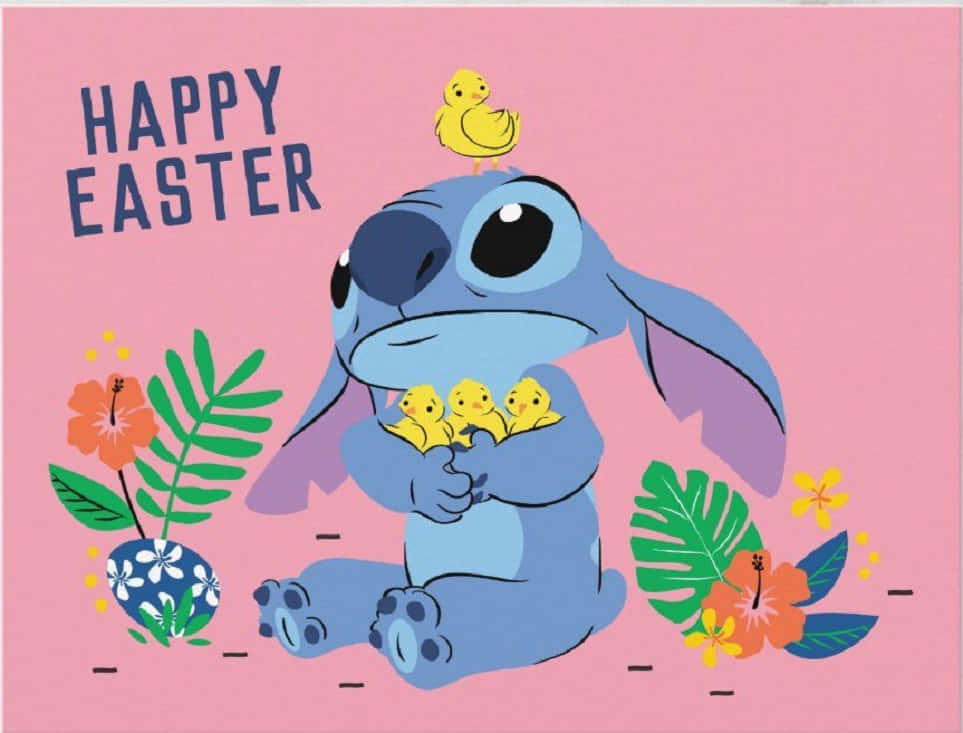 Easter Stitch, Stitch, yellow ducklings, SD Desktop Wallpaper