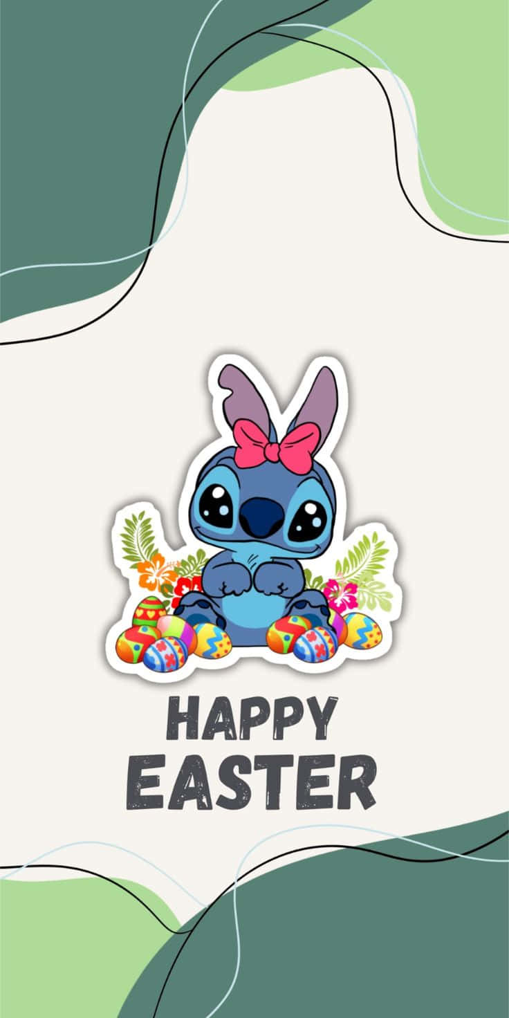 Stitch, bunny ears, pink bow, HD Phone Wallpaper