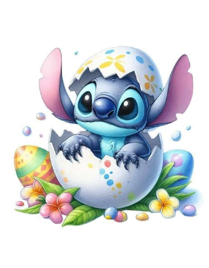 Stitch, Easter egg, blue, SD Phone Wallpaper