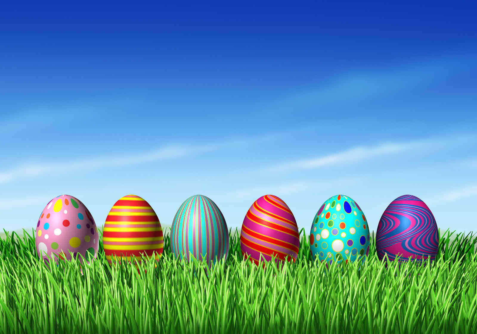 Easter eggs, polka dots, stripes, HD Desktop Wallpaper