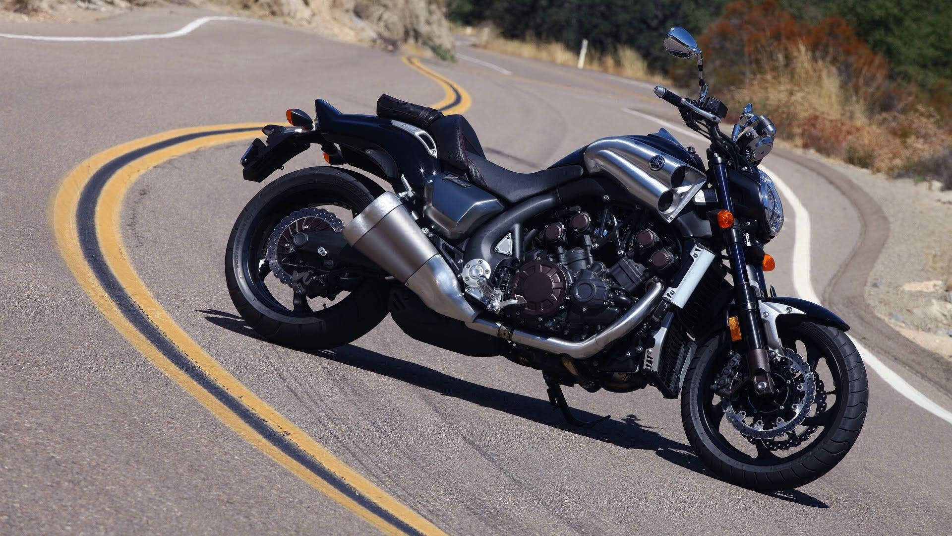 Easy Rider, black motorbike, mountain road, Full HD Desktop Wallpaper