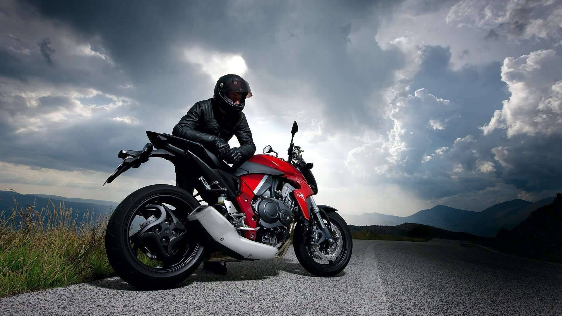 Easy Rider, red sportbike, black gear, Full HD Desktop Wallpaper