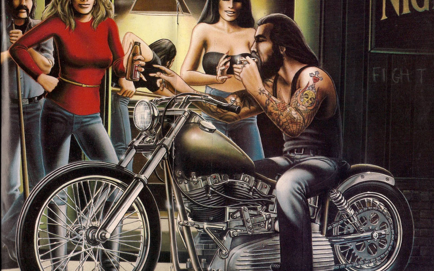 Easy Rider, chrome motorcycle, tattooed biker, HD Desktop Wallpaper