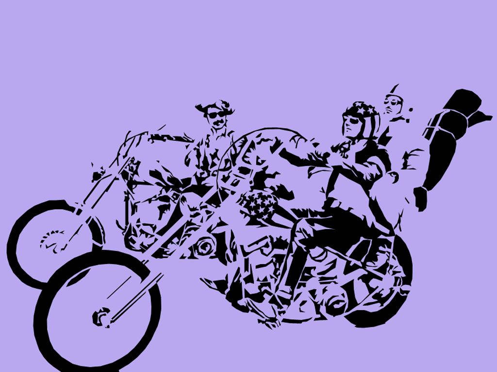Easy Rider, chopper, lavender background, SD Desktop Wallpaper