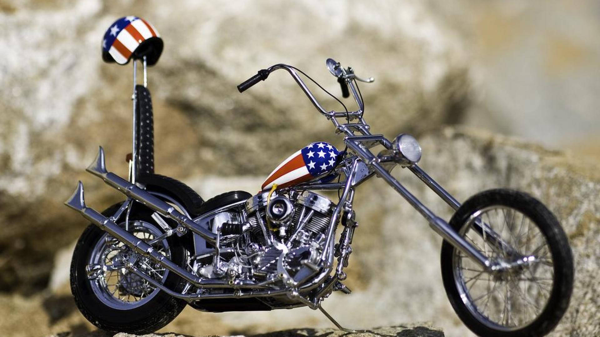 Easy Rider, 1952 Harley, chrome chopper, Full HD Desktop Wallpaper