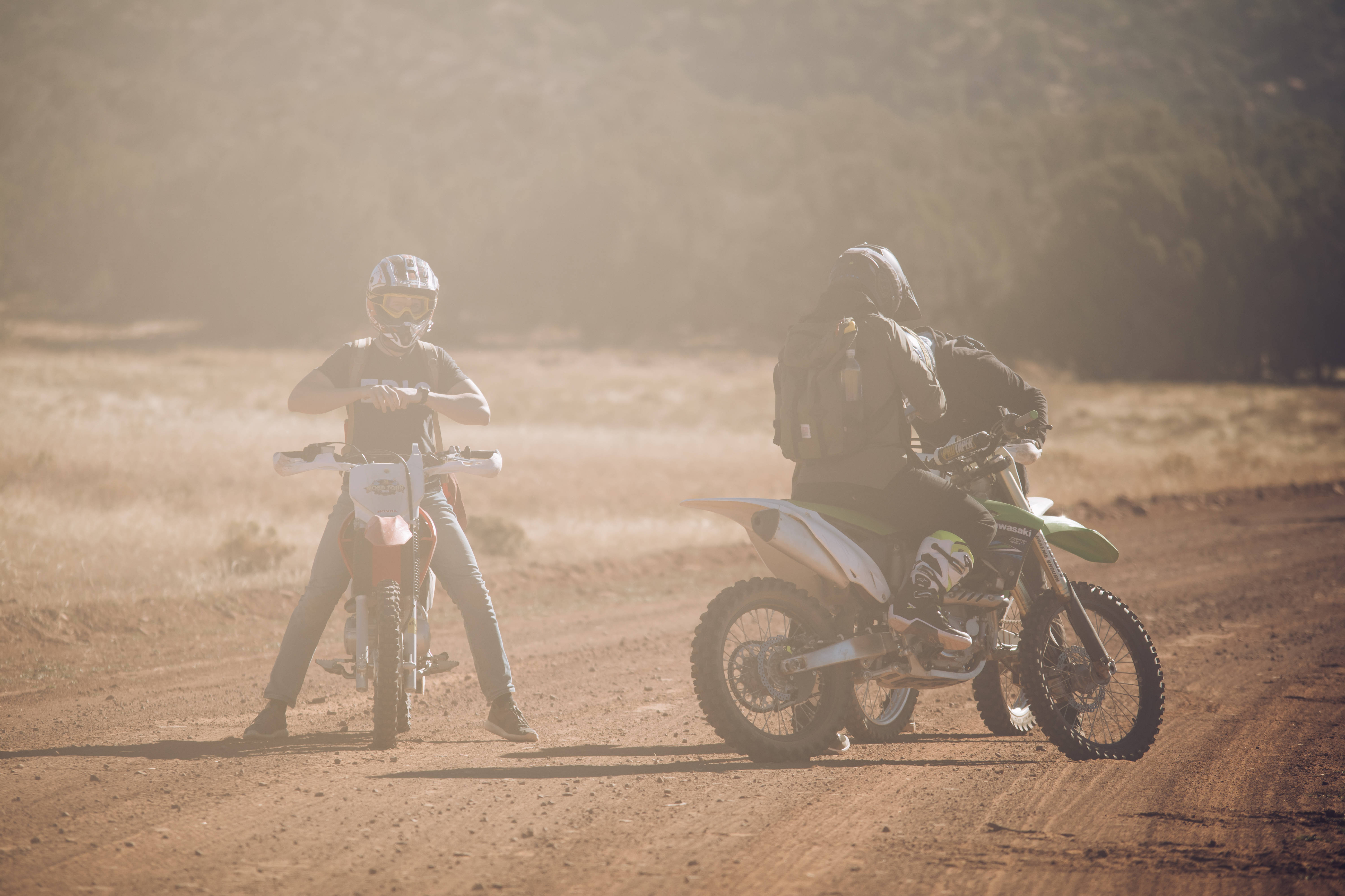 Easy Rider, dusty trail, sunlit desert landscape, 5K Desktop Wallpaper