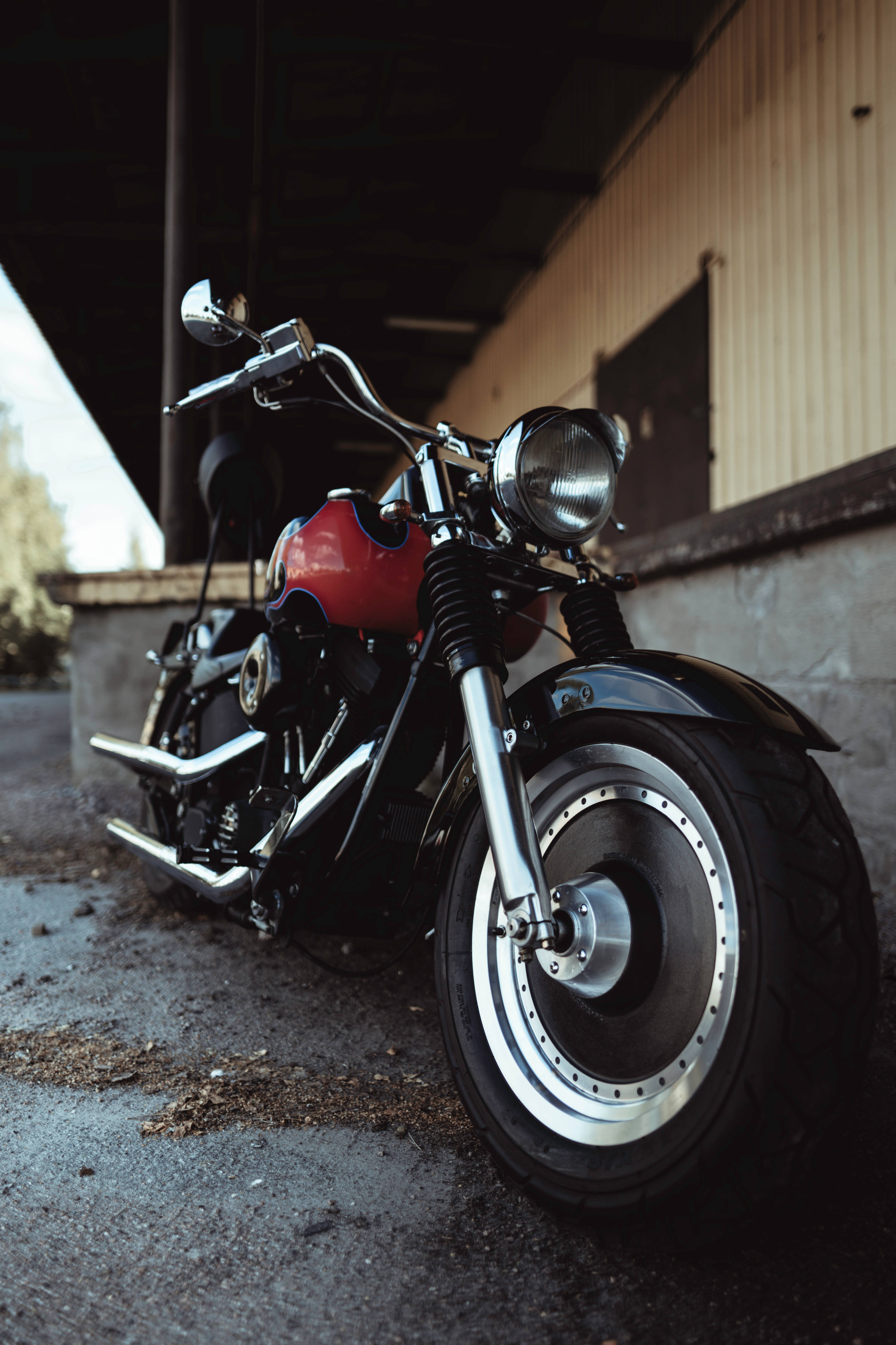 Easy Rider, red and black, custom motorcycle, 5K Phone Wallpaper