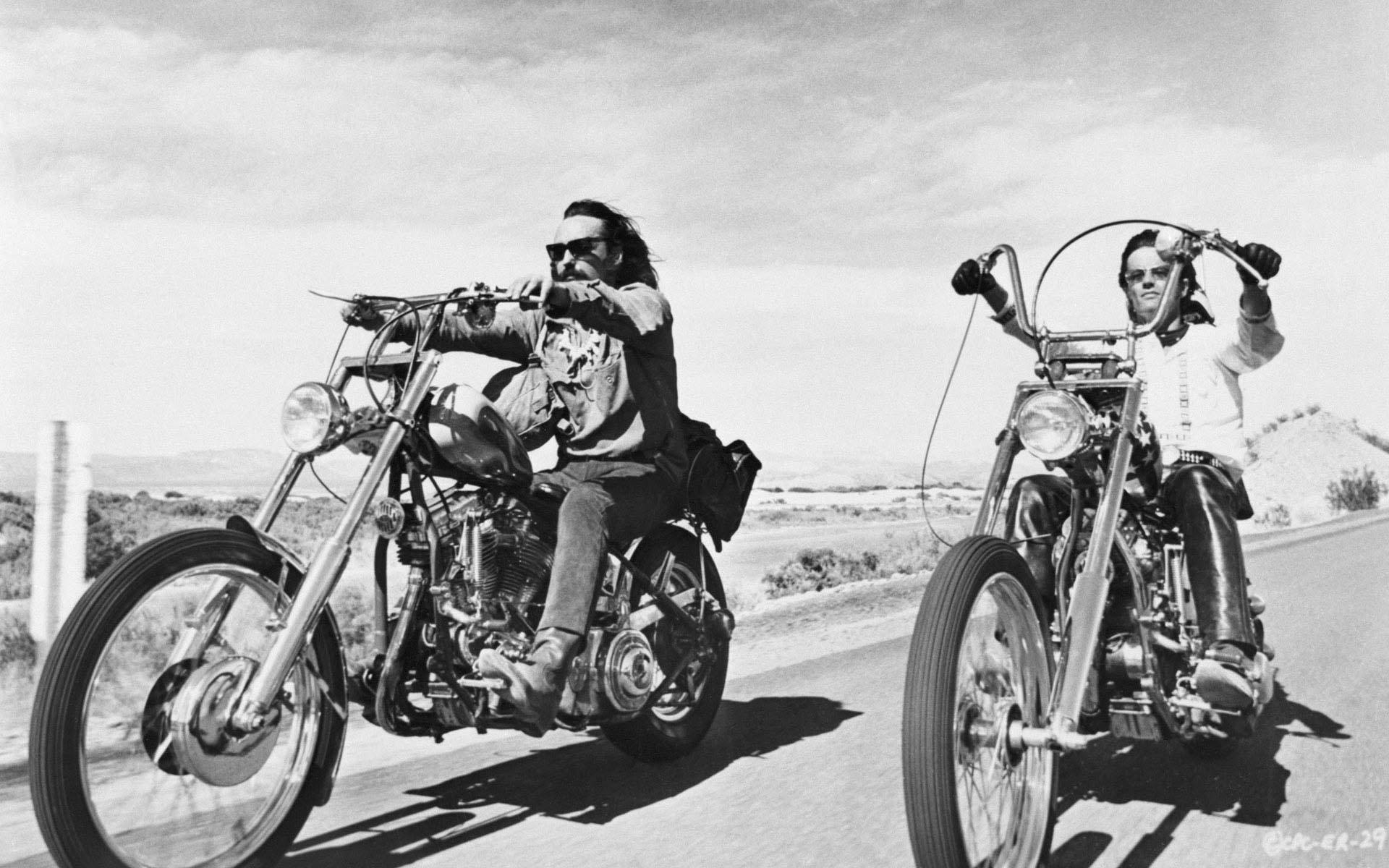 Easy Rider, custom chopper motorcycles, desert highway, Full HD Desktop Wallpaper