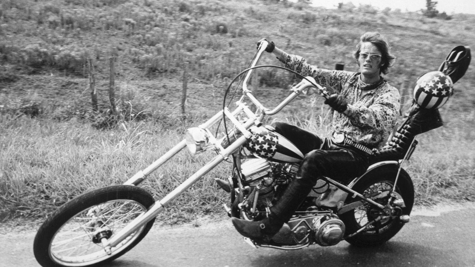 Easy Rider, custom chopper motorcycle, rural road, HD Desktop Wallpaper