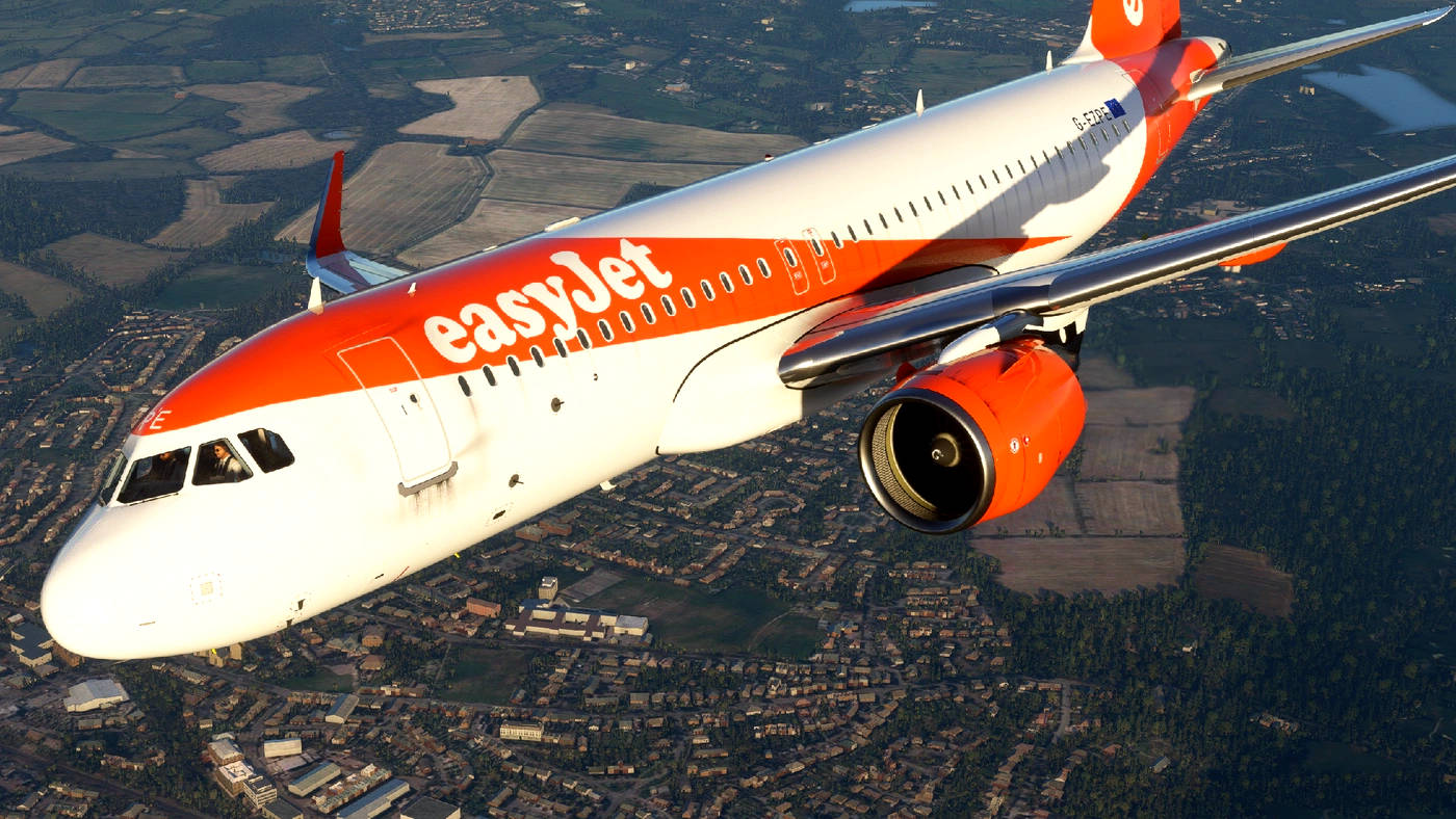 easyJet, airplane, patchwork farmland, HD Desktop Wallpaper