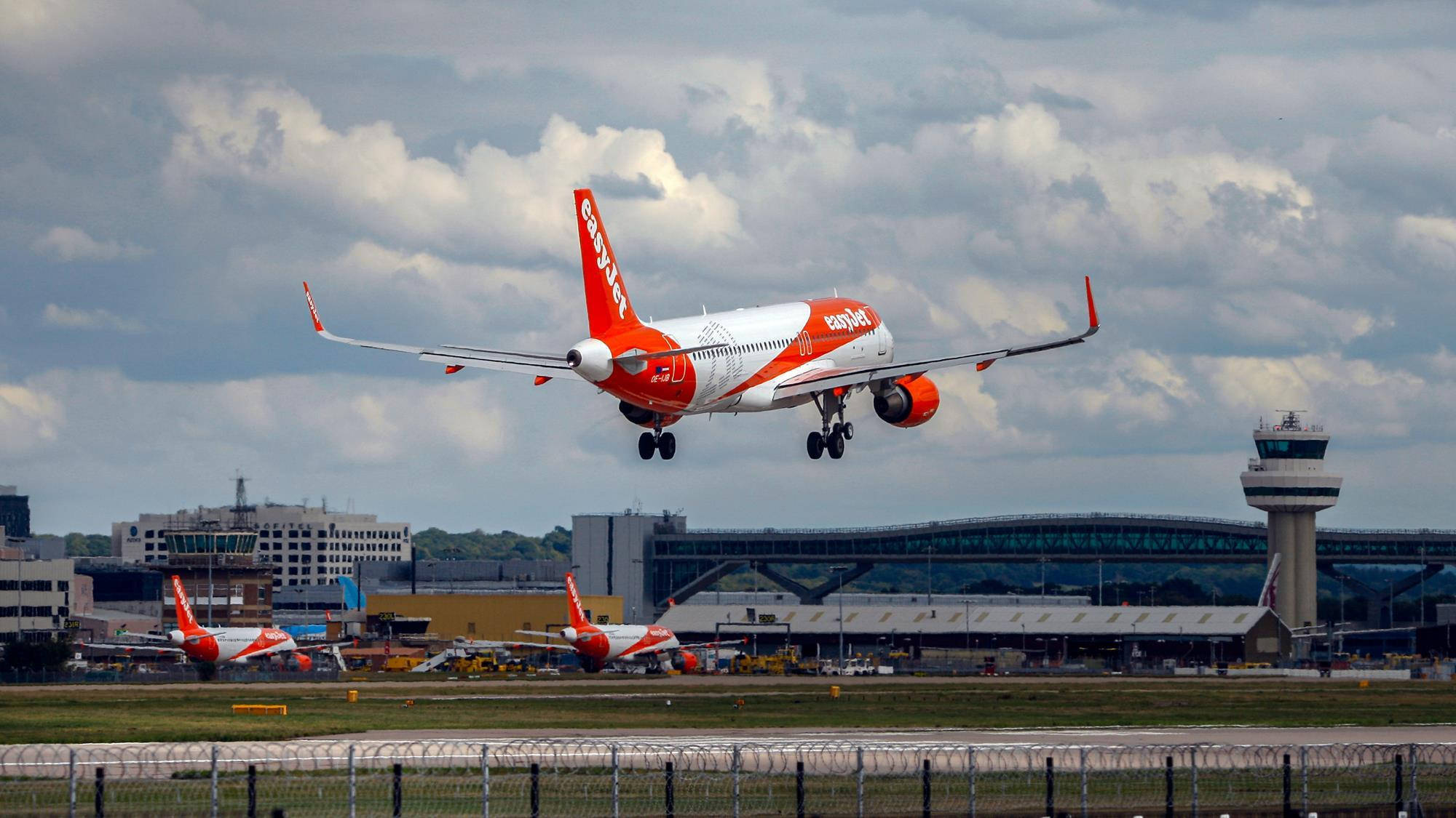easyJet, orange, white, Full HD Desktop Wallpaper
