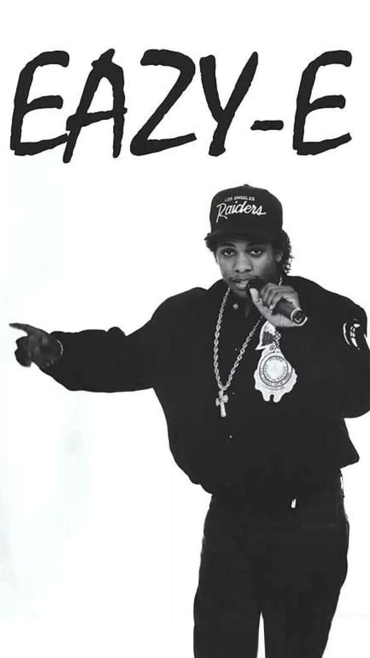 Eazy E, black and white portrait, microphone, HD Phone Wallpaper