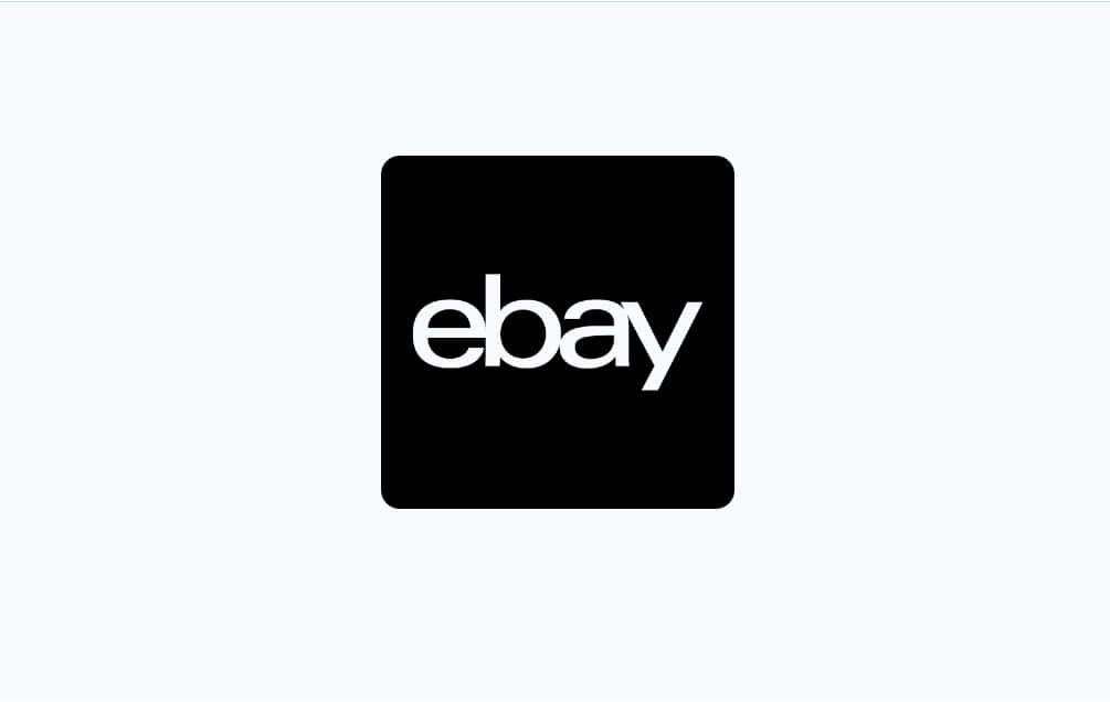 eBay UK, black square, white lowercase 'ebay' text, SD Desktop Wallpaper