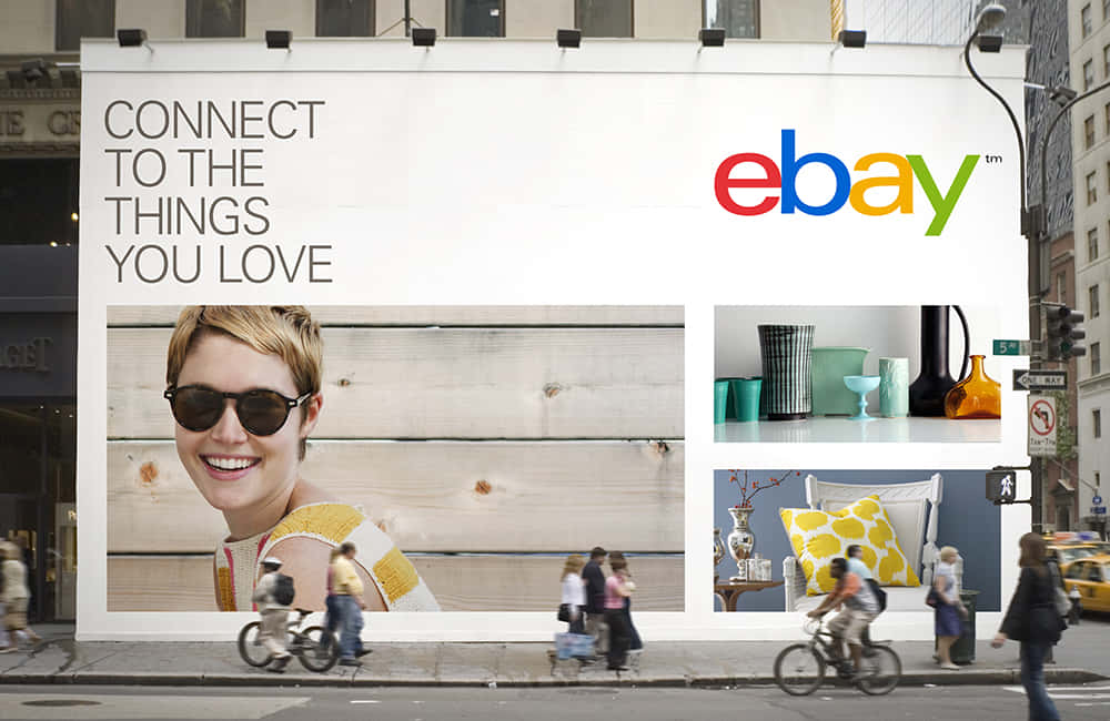 eBay UK, billboard, city street, SD Desktop Wallpaper