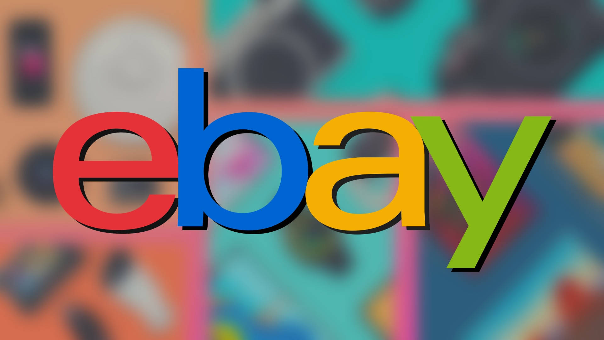 eBay, colorful eBay logo, vibrant blurred background, Full HD Desktop Wallpaper