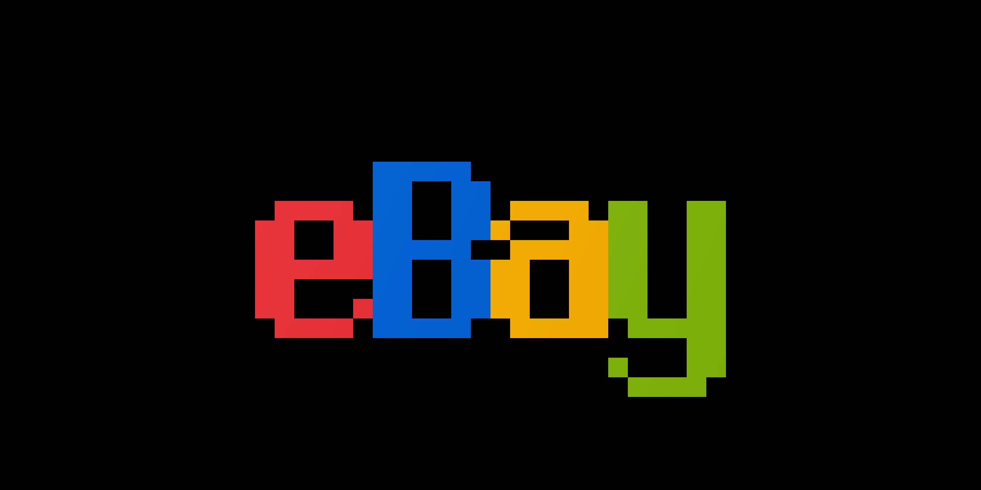 eBay, Pixels Logo, colorful pixelated block letters, Full HD Desktop Wallpaper