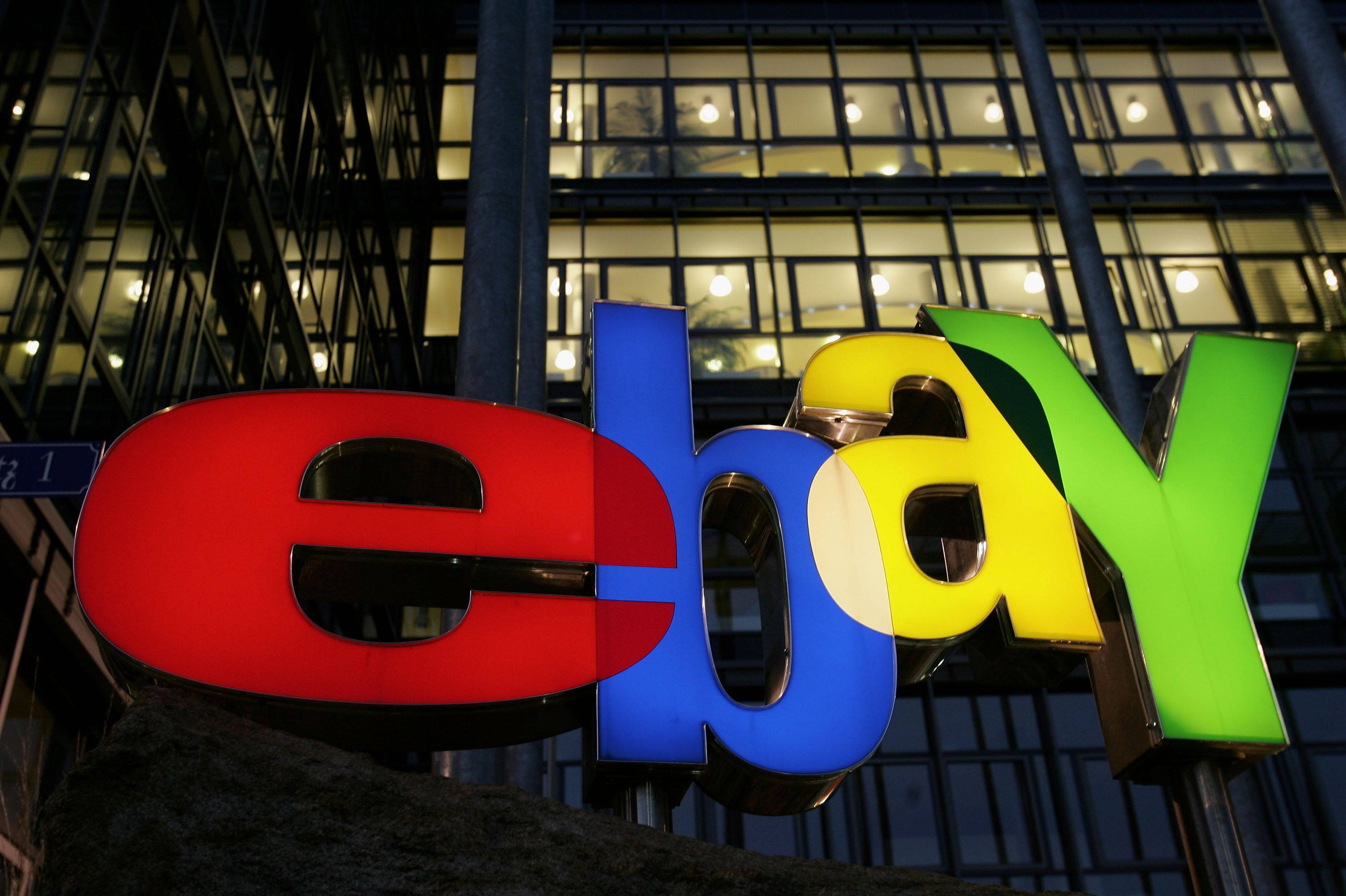 eBay, red, blue, 2K Desktop Wallpaper