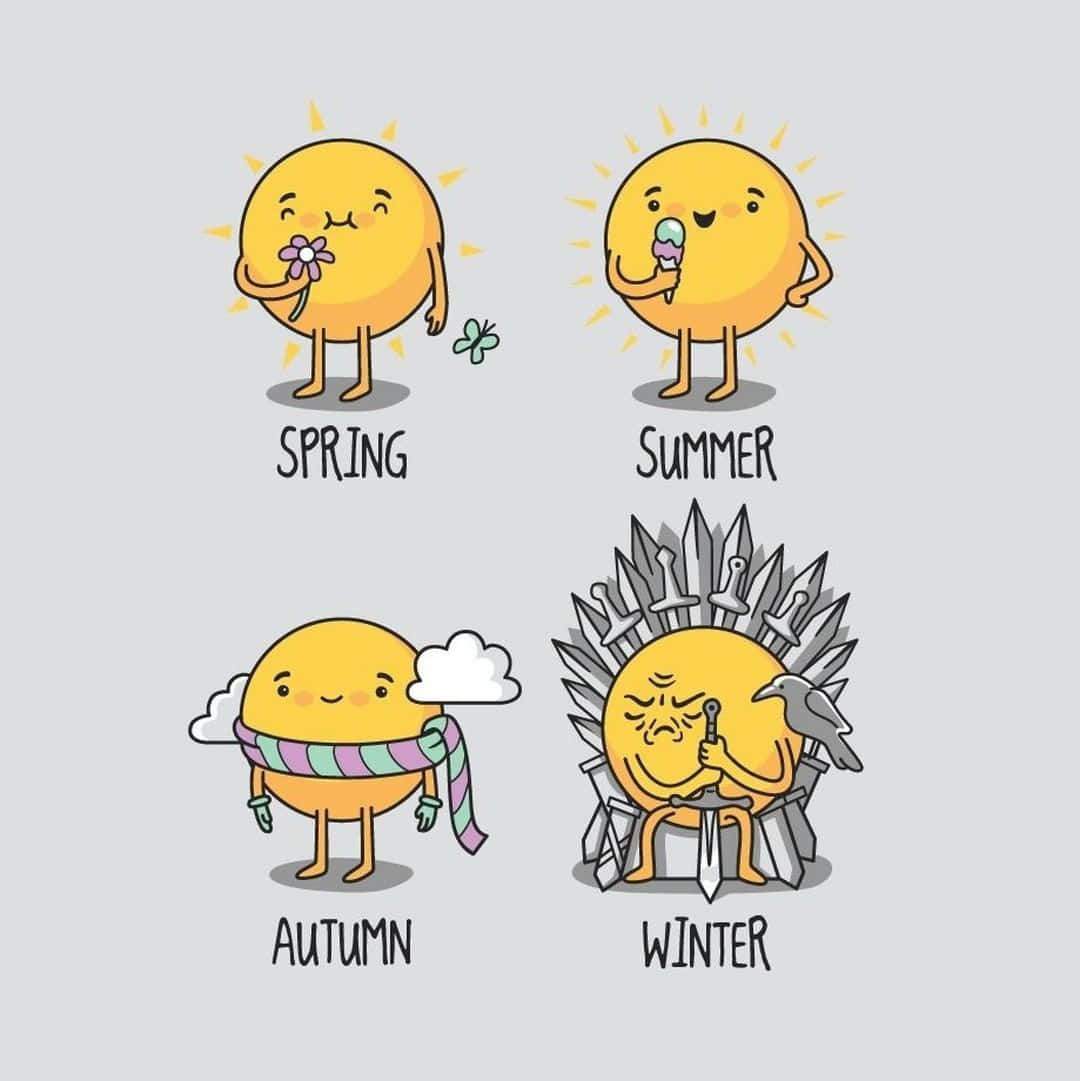 yellow sun character, season, plain gray background, SD Phone Wallpaper