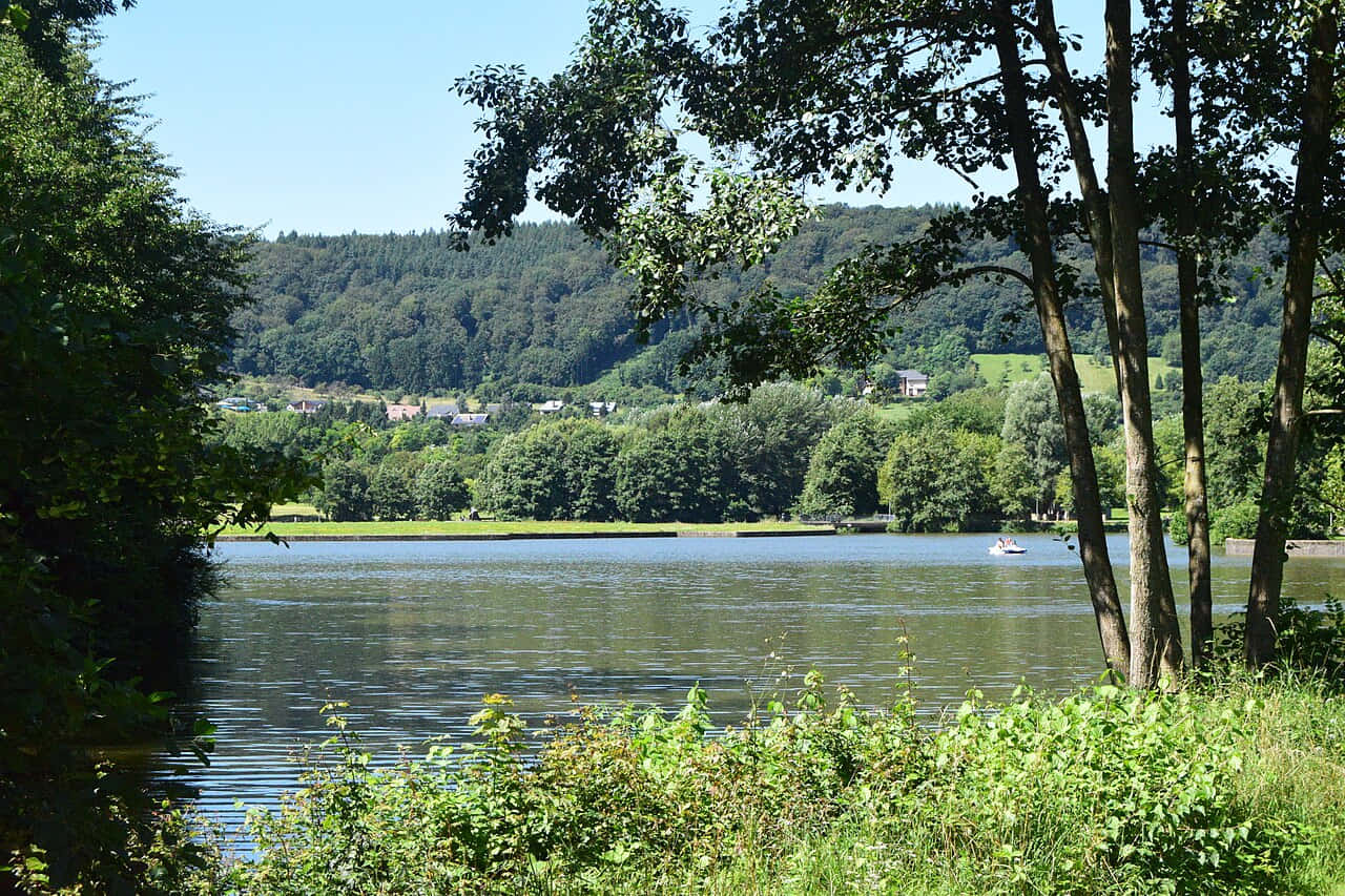 Echternach Lake, summer, calm waters, HD Desktop Wallpaper