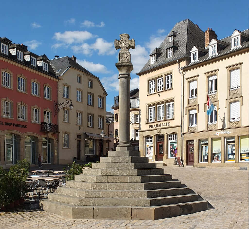 Echternach, market square, monument, SD Desktop Wallpaper